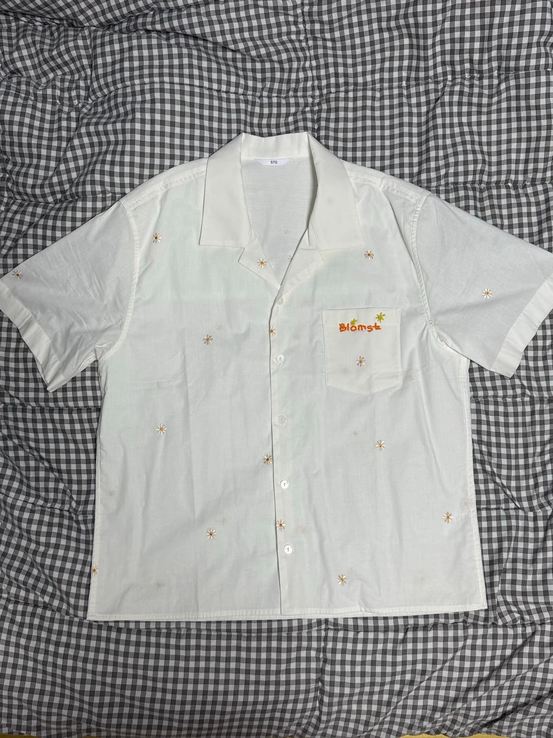 STU Daisy Embroidery Beads Shirt White 상품이미지1
