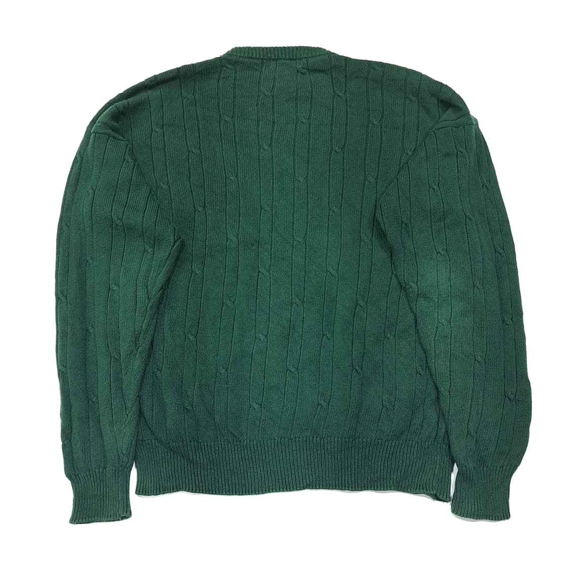 CL140 L 노티카 90s 포레스트 그린 자카드 트리밍 케이블 코튼  상품이미지6
