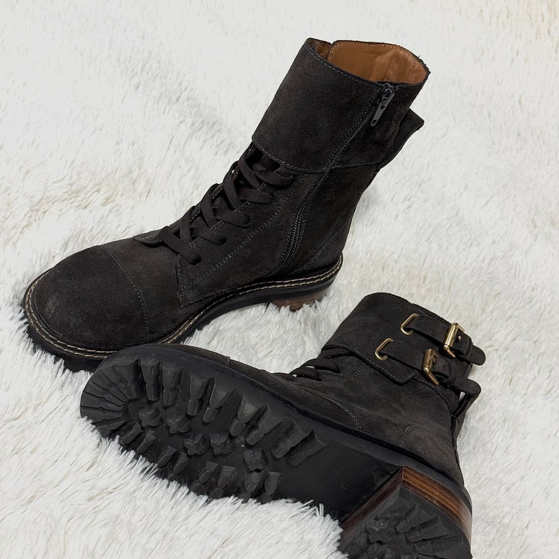 씨바이끌로에 스웨이드 컴뱃 부츠 상품이미지3