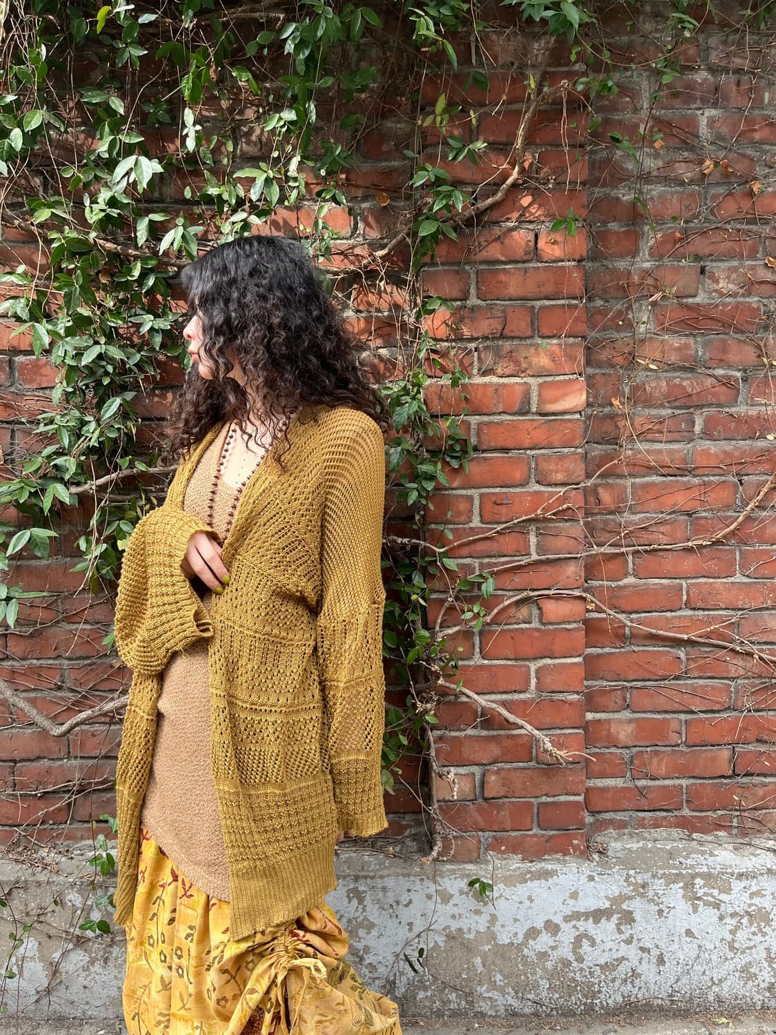 보헤미안 히피 그물 니트 가디건 상품이미지3