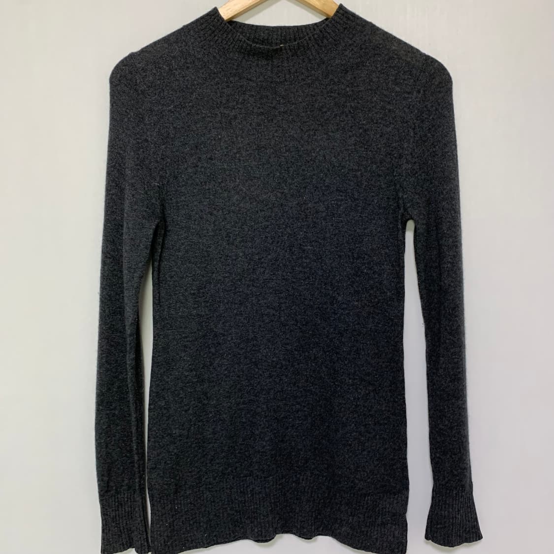 빈티지 캐시미어 100 모크넥 긴팔 니트 다크 그레이 여성 S 상품이미지2