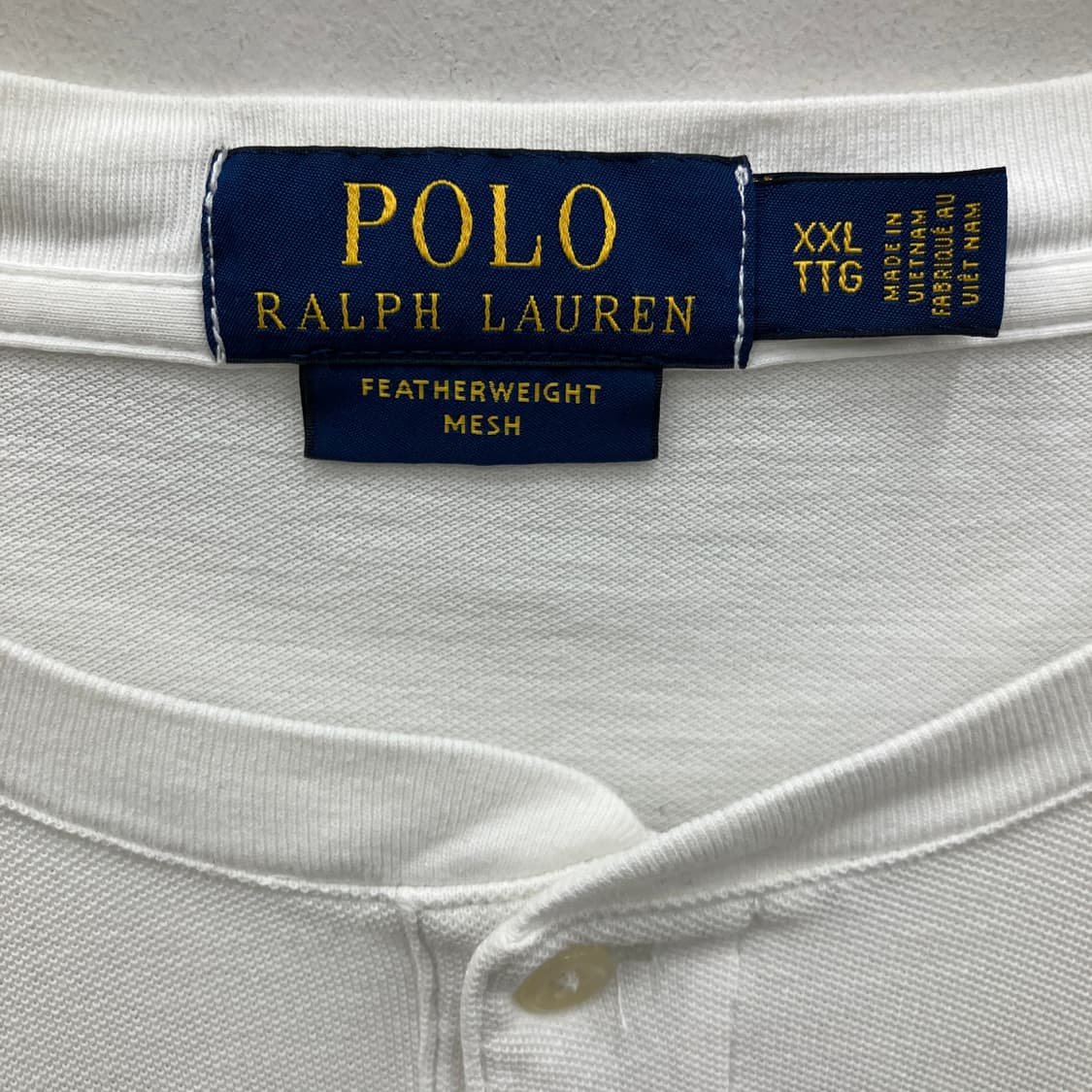 폴로 랄프로렌 화이트 코튼 헨리넥 롱슬리브 XXL 상품이미지3