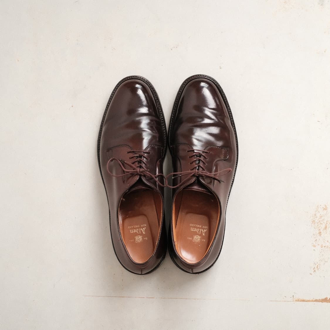 알든 990 11.5D 버건디 코도반 플레인토 더비슈즈 상품이미지6