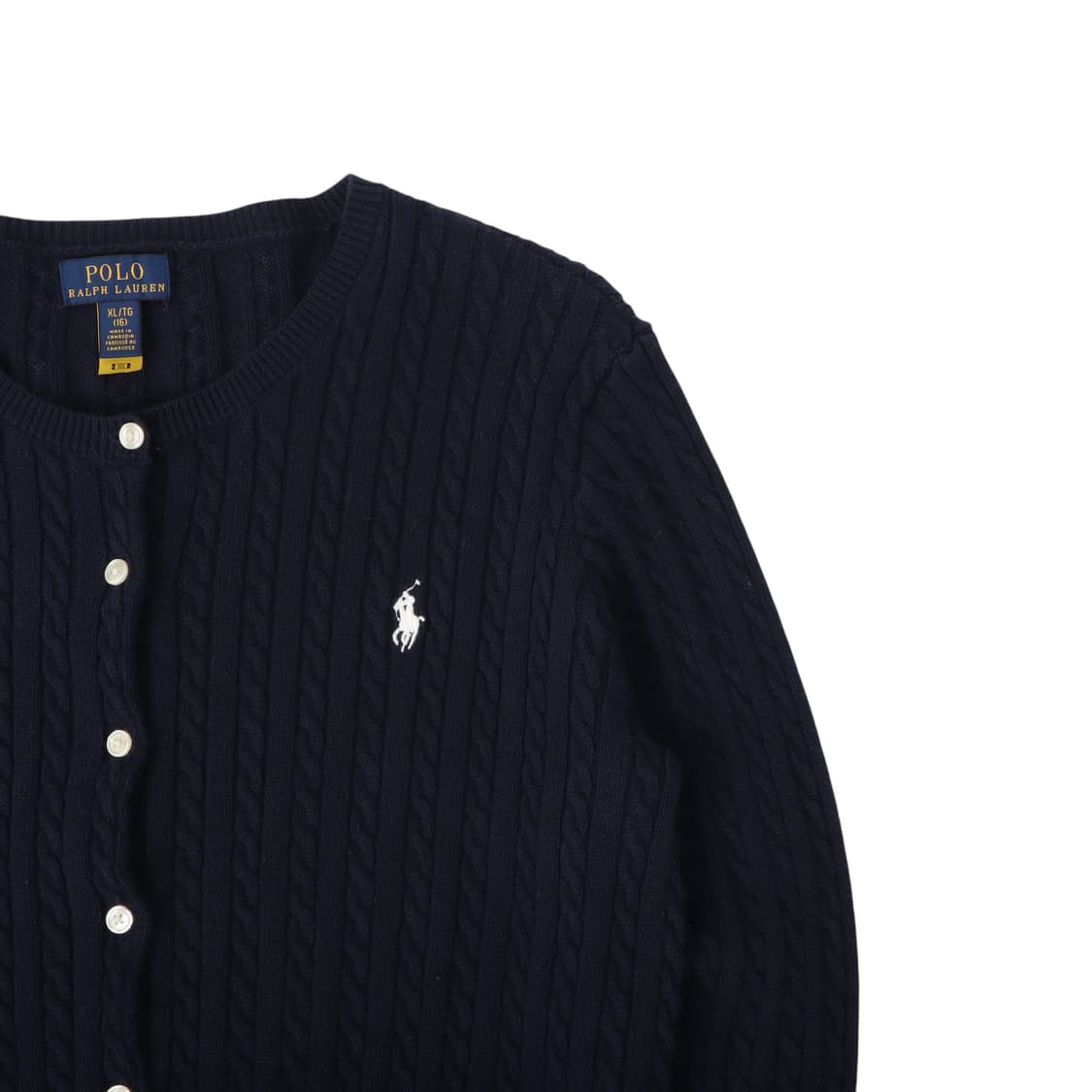 폴로 랄프로렌 QR 네이비 케이블 니트 가디건 상품이미지3