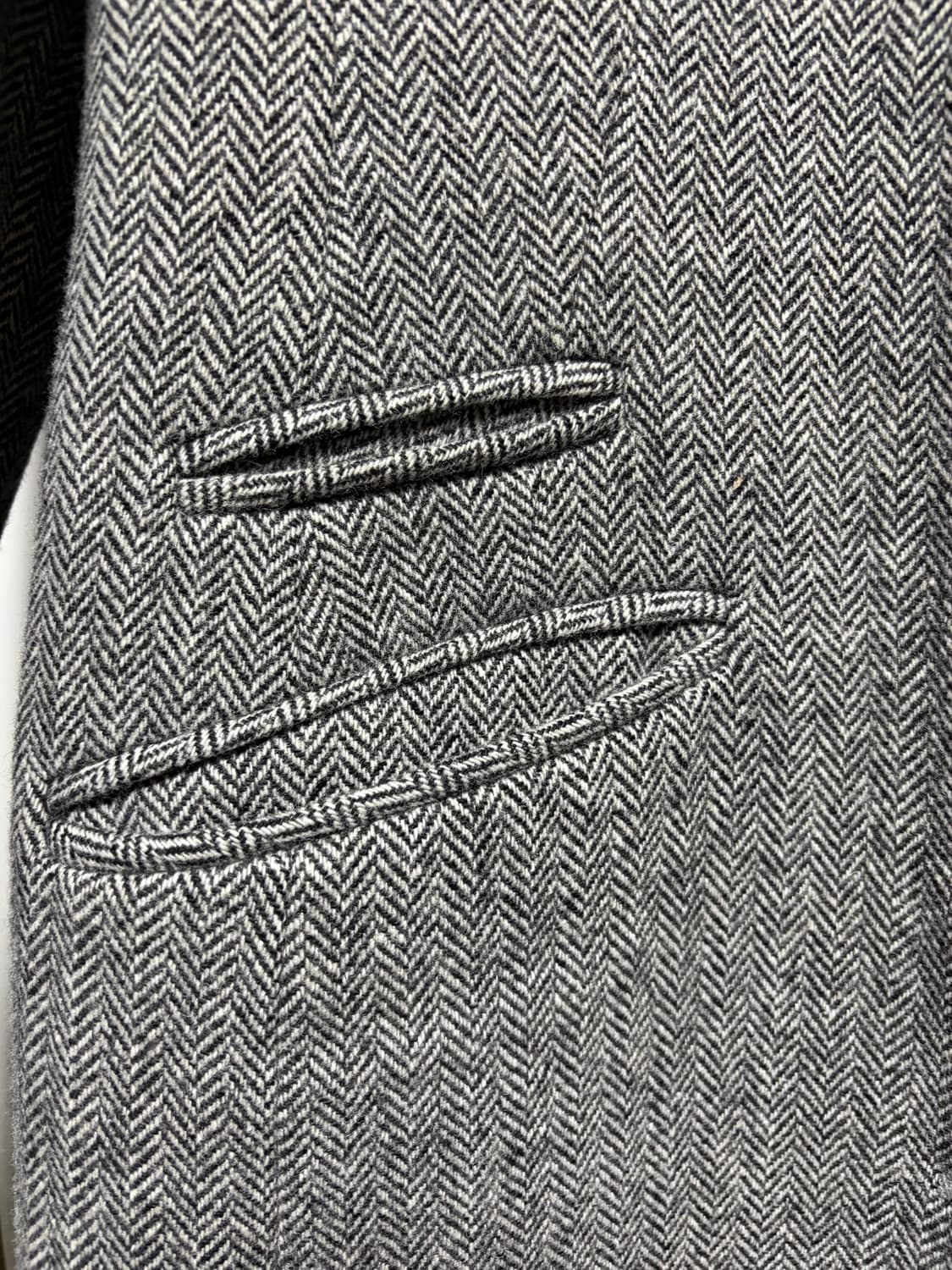 씨엘제로클로즈 여성 그레이 헤링본 싱글 롱코트 상품이미지3