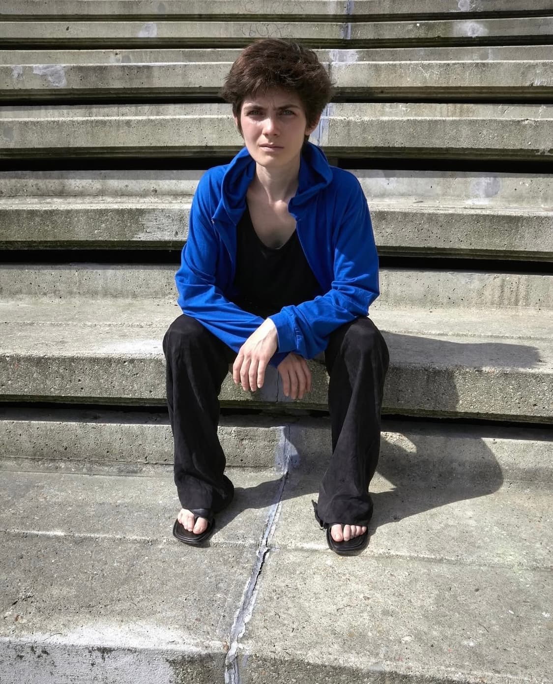 머듈 라운지 후드집업 블루 상품이미지1