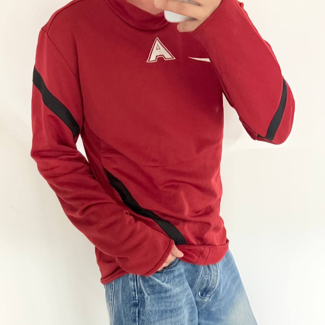 나이키 드라이핏 기능성 긴팔 티셔츠 레드 (M)  상품이미지2