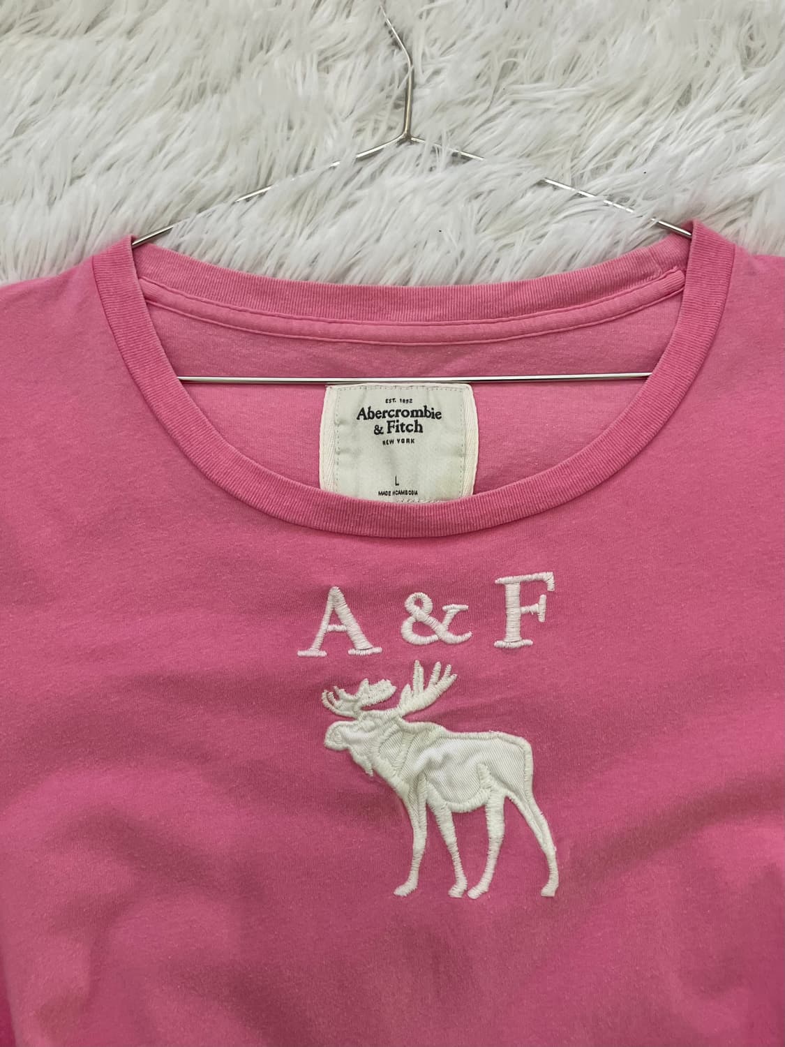 빈티지 아베크롬비 베이비 핑크 반팔 1054 y2k 스트릿 갸루 펑키 일 상품이미지6