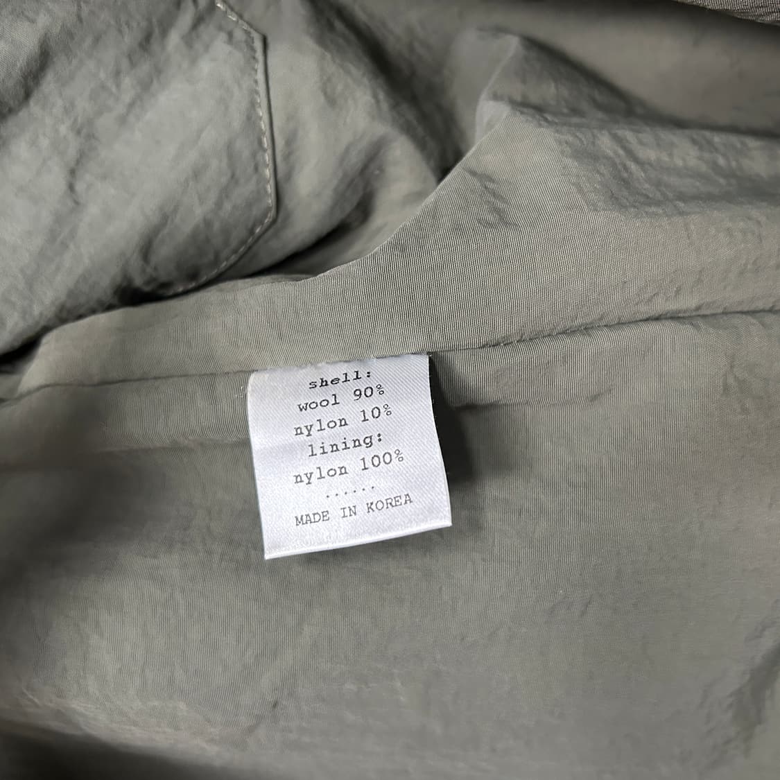 어나더오피스 카키색 울 코트 상품이미지5