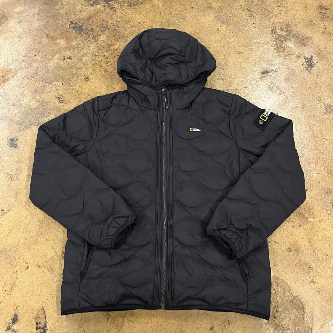 [정품/L] 내셔널지오그래픽 블랙 패딩 후드 점퍼 b12 상품이미지2
