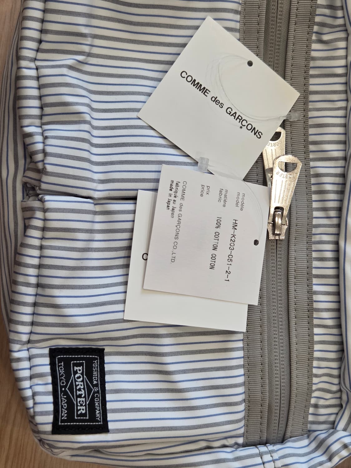 포터 x 꼼데가르송 옴므 체크 숄더백 화이트 상품이미지1