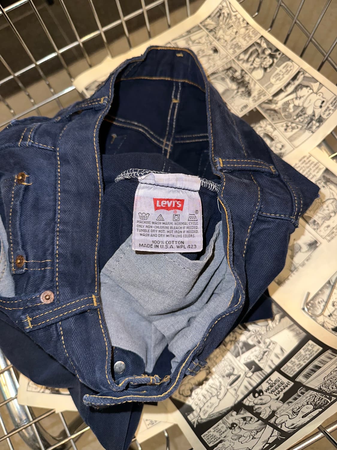 90’s Levi’s 501 navy denim washed pants 상품이미지10