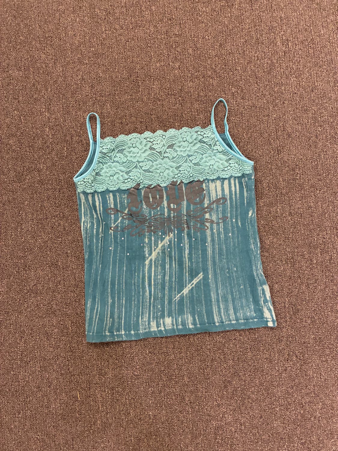 M)Japanese vintage 여성 스톤 디테일 꽃 레이스 슬리브리스 상품이미지2