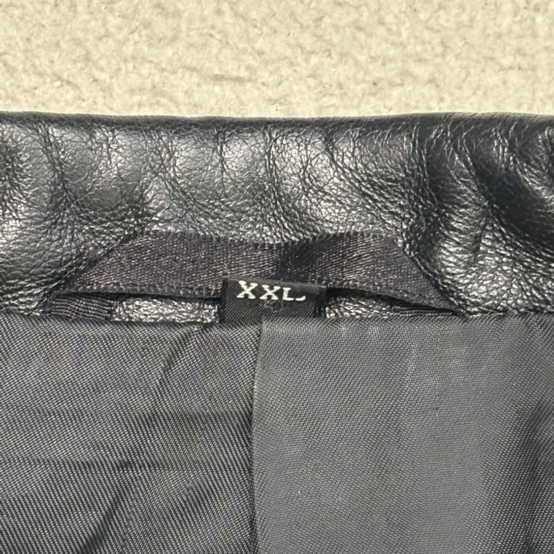 japanese vintage 가죽 블레이저 자켓 블랙 2XL 상품이미지3