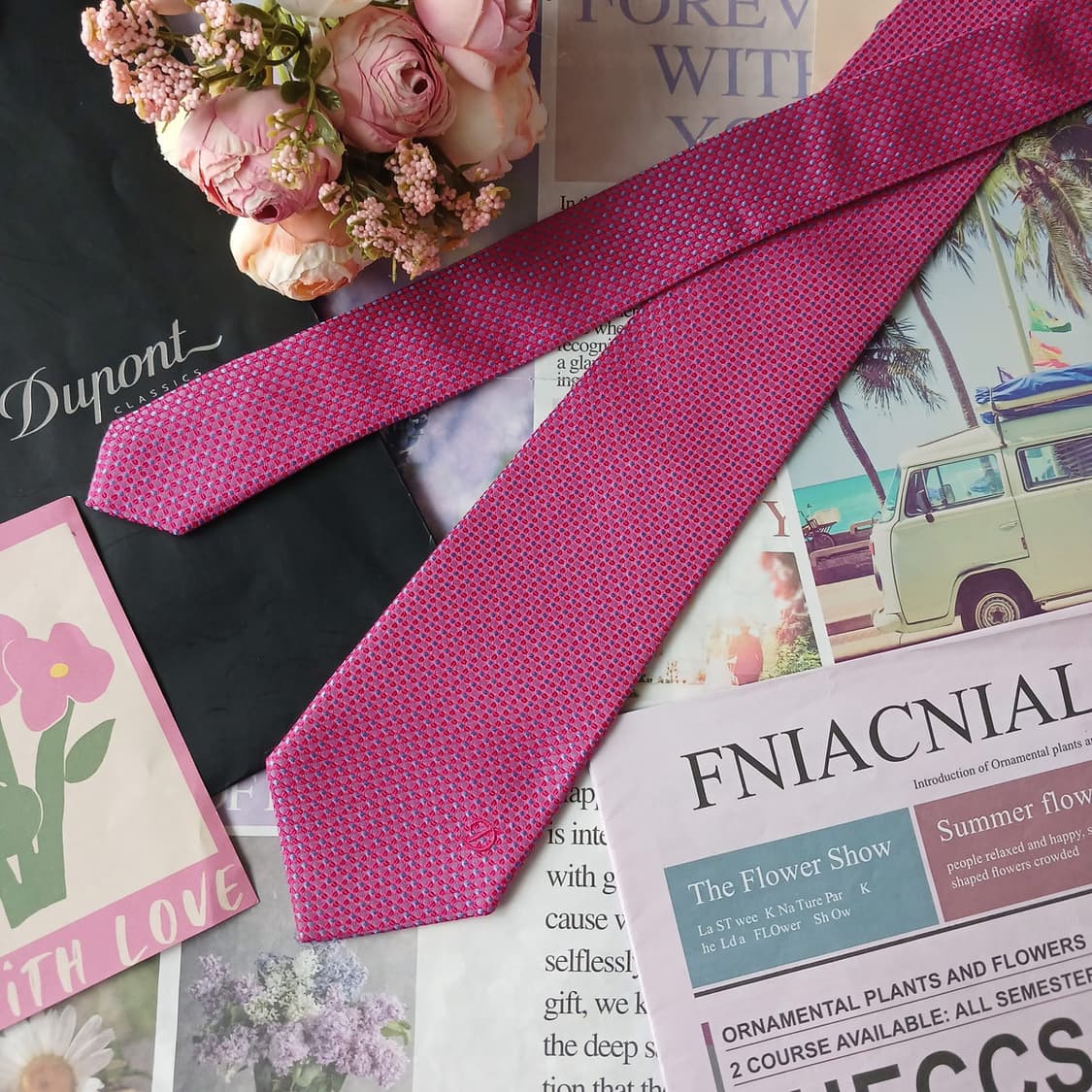 에스.티. 듀퐁 실크 도트 패턴 넥타이 8.1cm A등급 A19809 상품이미지3