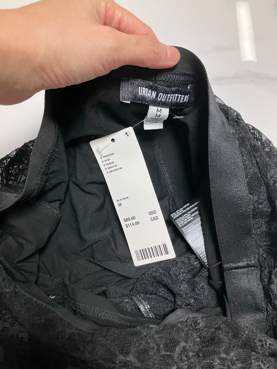 얼반아웃피터스 시스루 레이스 셔링 스커트 새제품 속바지 내장 상품이미지6