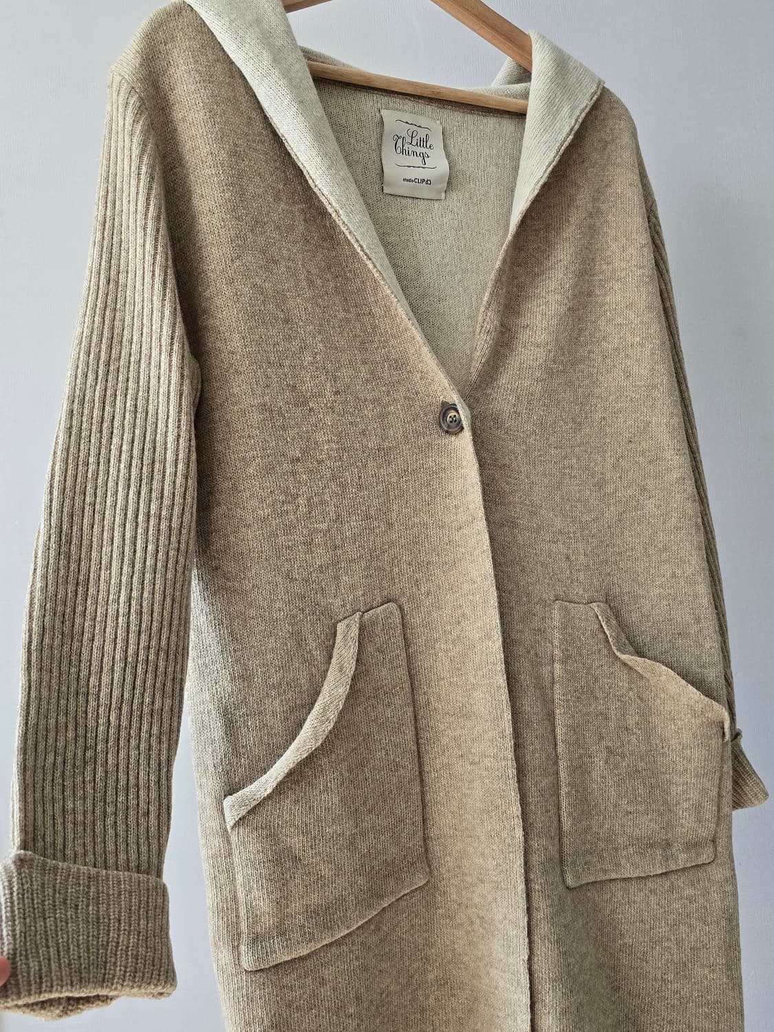 Studio Clip 모리걸 베이지 후디 가디건 상품이미지5