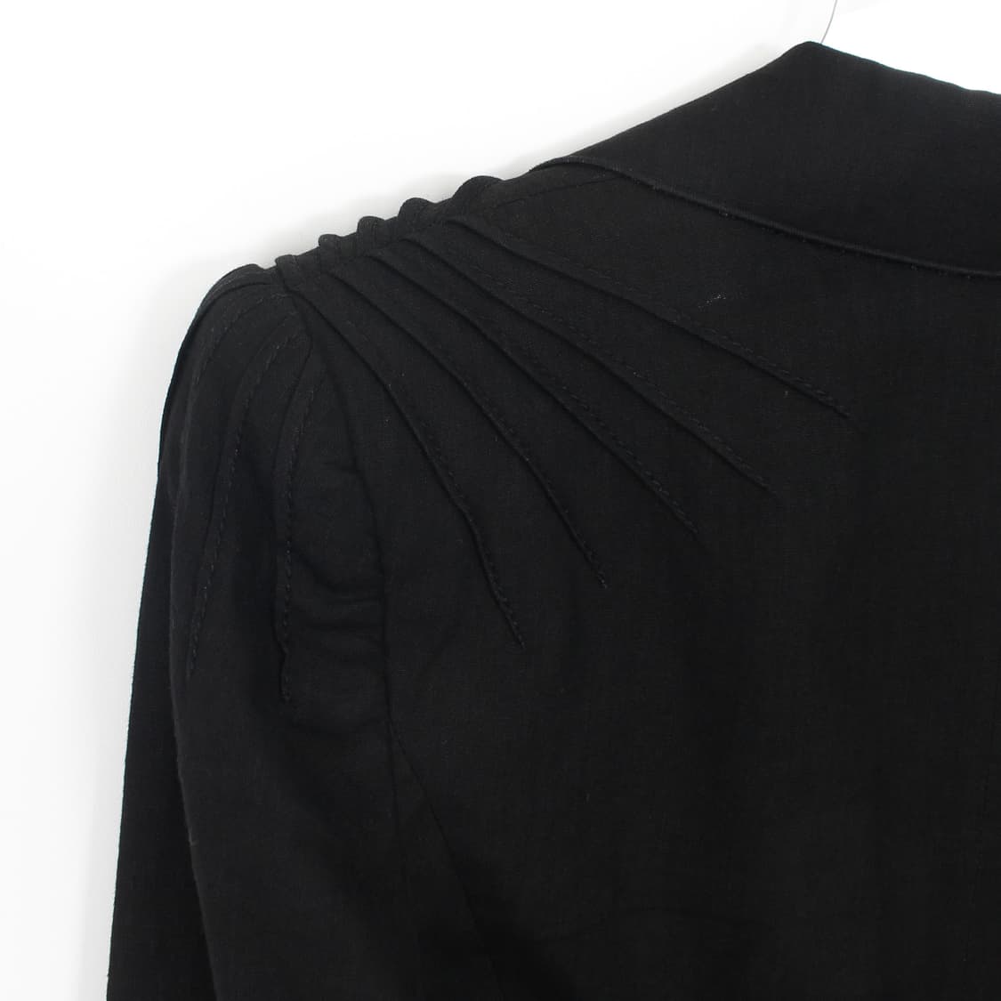 엠포리오 아르마니 ARMANI 빈티지 핀턱 자수 블랙 린넨 자켓 상품이미지7