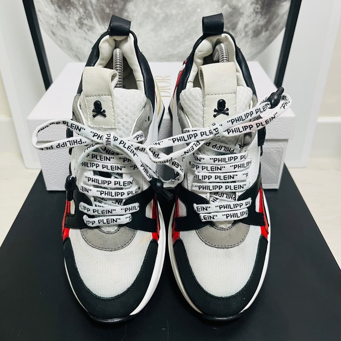 정품 39) 필립 플레인 스컬 로고 스니커즈 250~255 상품이미지3
