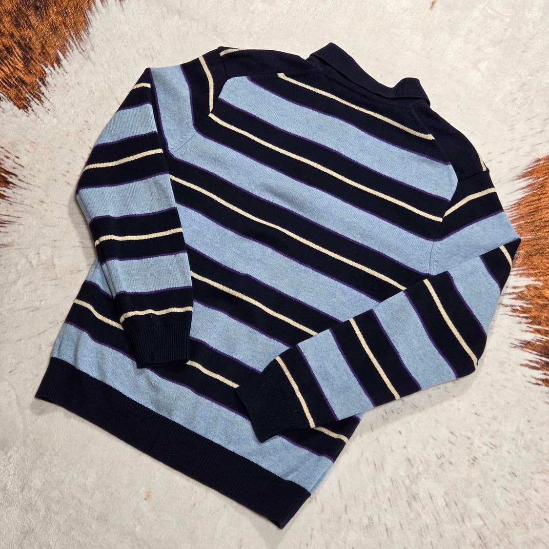 라코스테 단가라 반집업 카라 니트 상품이미지4