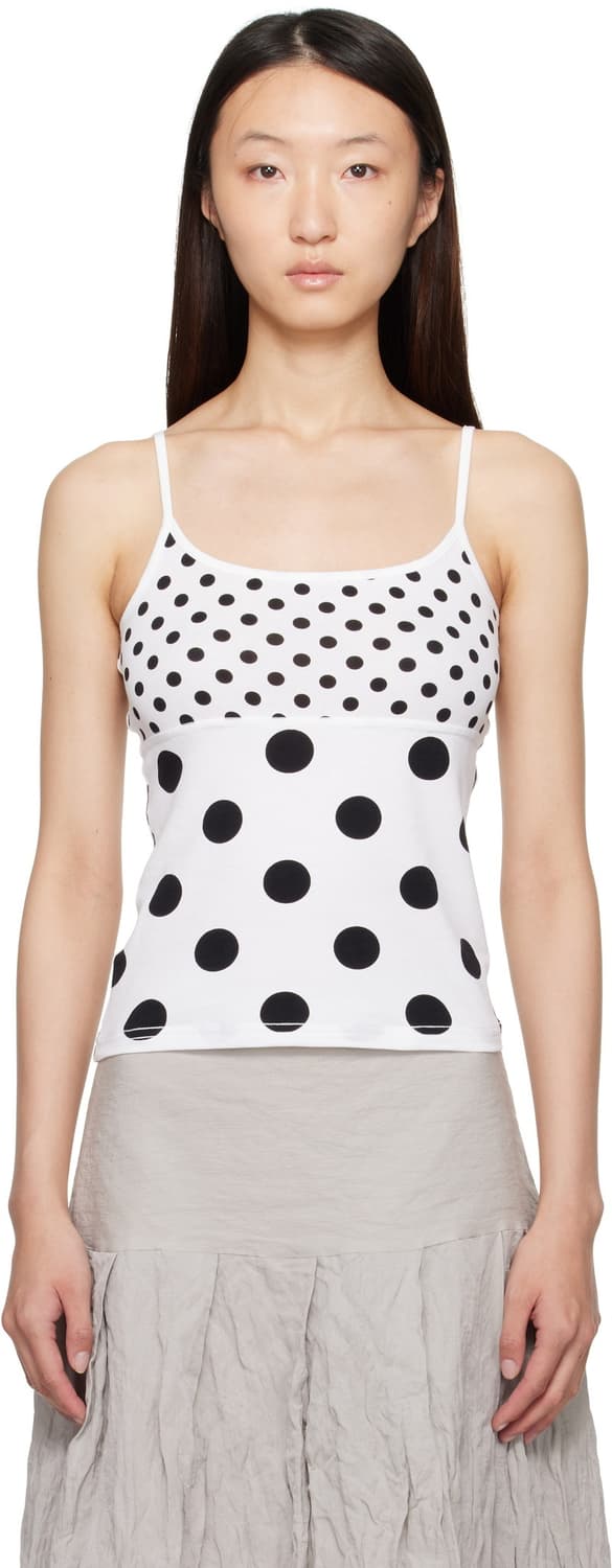 [XS]기마구아스 Soleil 도트 슬리브리스 탑/화이트 상품이미지3