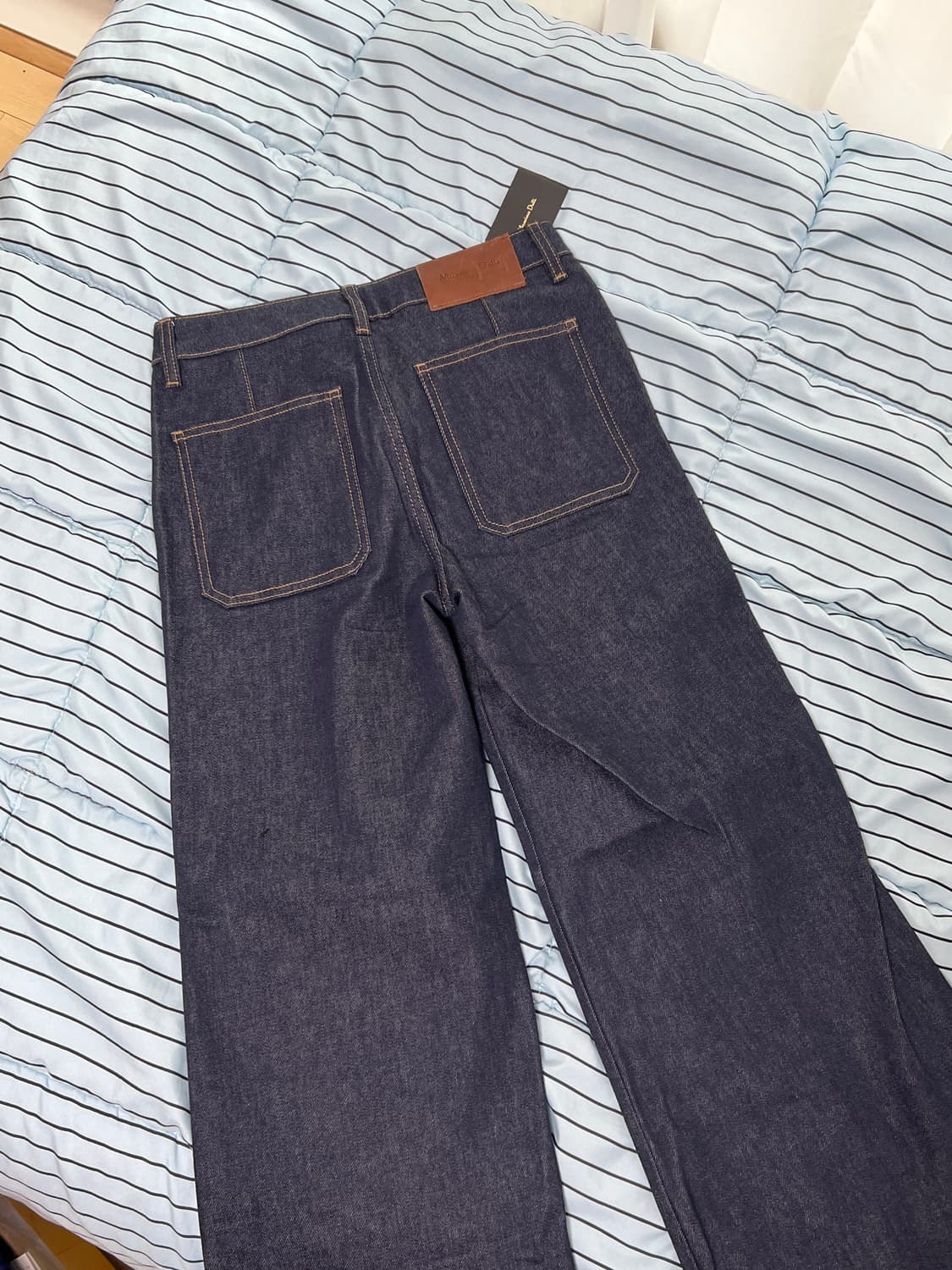 [새상품/택포] 마시모두띠 생지 와이드 데님 (턴업 디테일, 하이웨이스트 상품이미지6