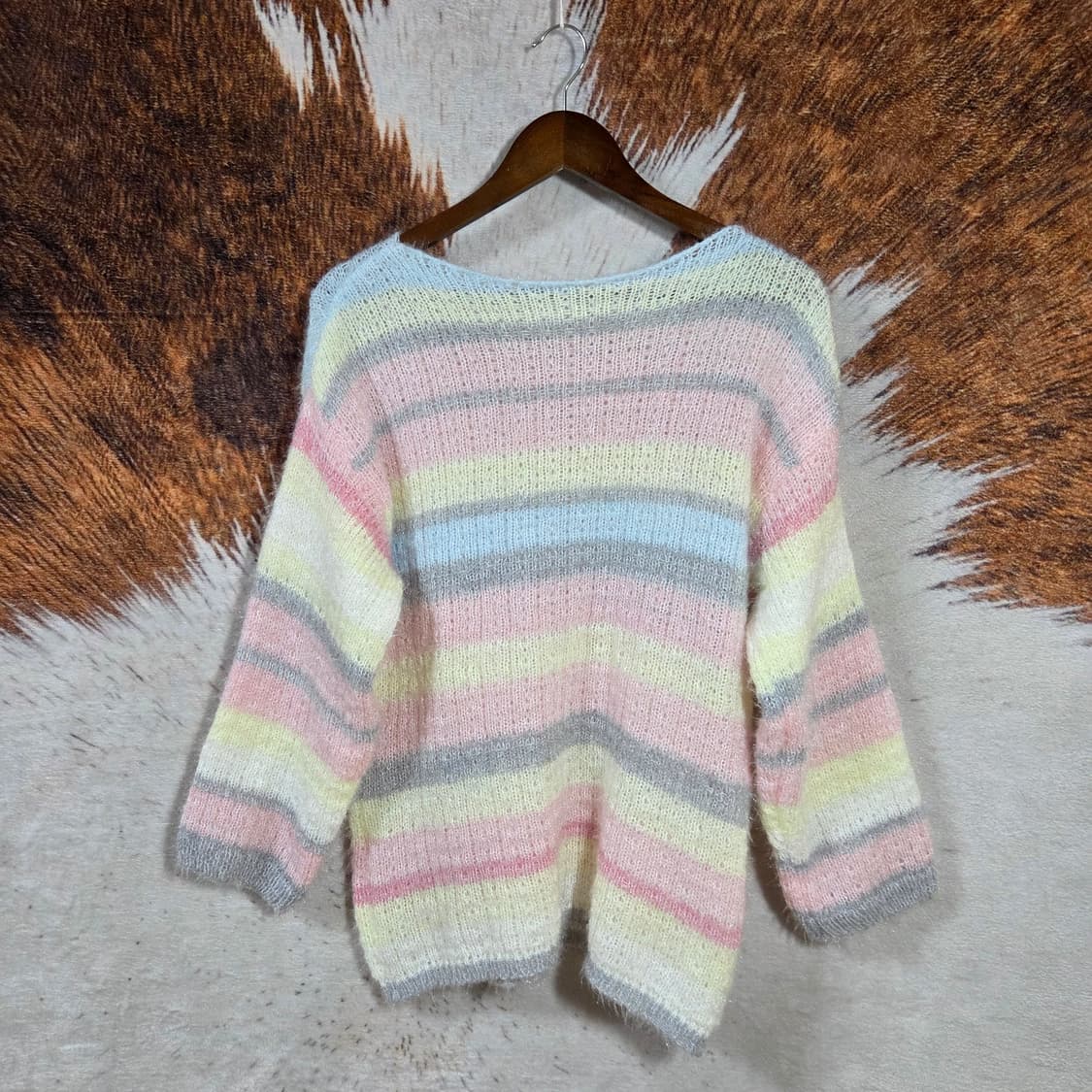 빈티지 솜사탕 맛 레인보우 퍼 니트 상품이미지4