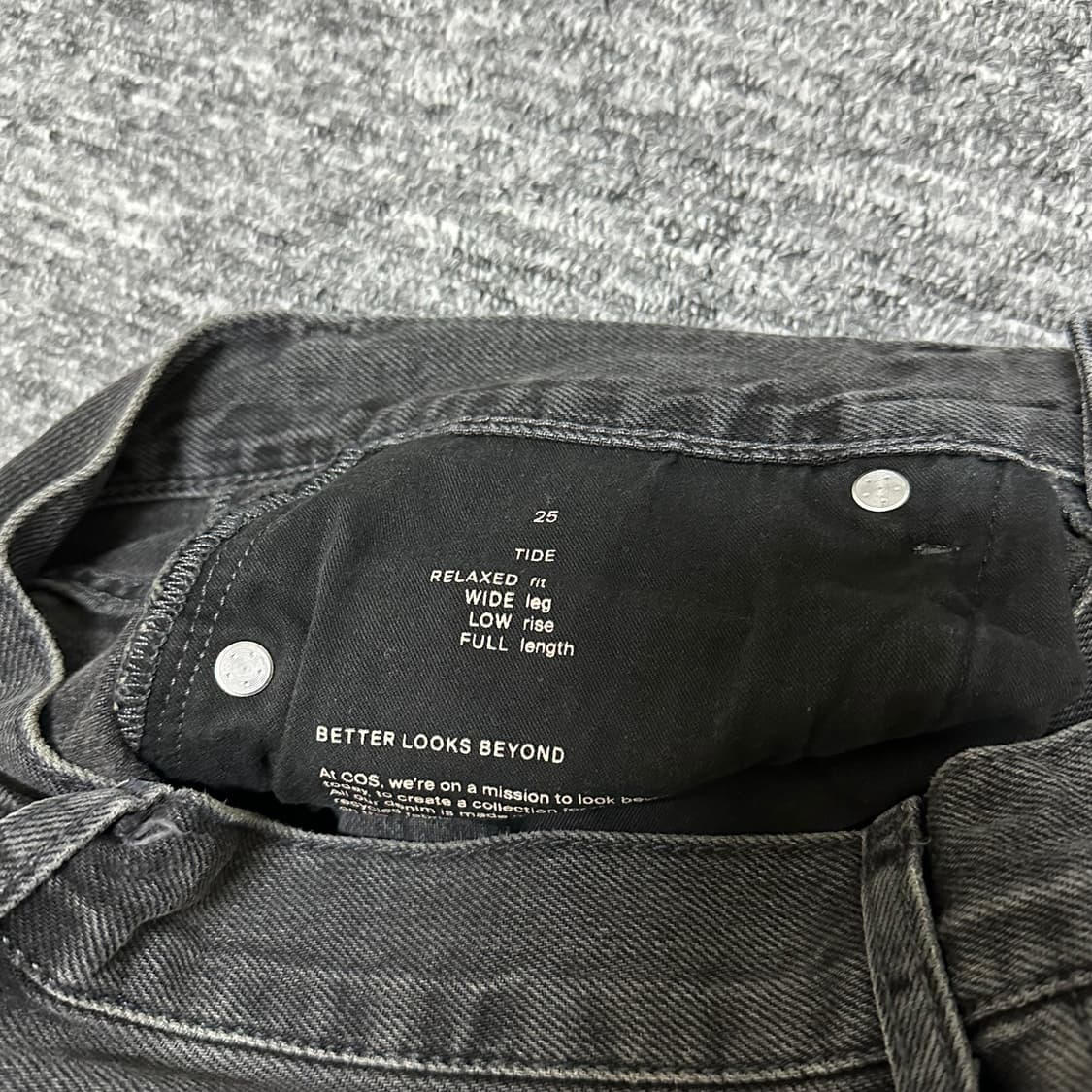 Cos 코스 팬츠 바지 TIDE 진 와이드 타이드 진 청바지 워시드블랙 상품이미지6