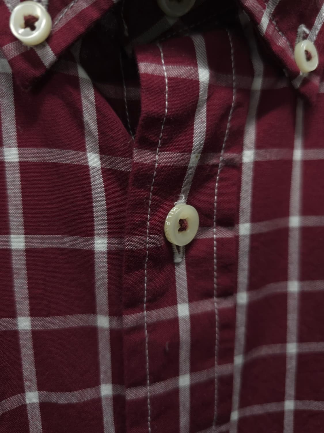 타미힐피거 클래식핏 버건디 체크셔츠 ( 95~100 ) 상품이미지5