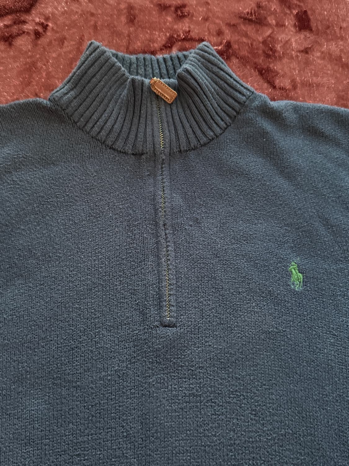 [XL] 90s-00s 폴로 랄프로렌 하프집업 니트 네이비 상품이미지1