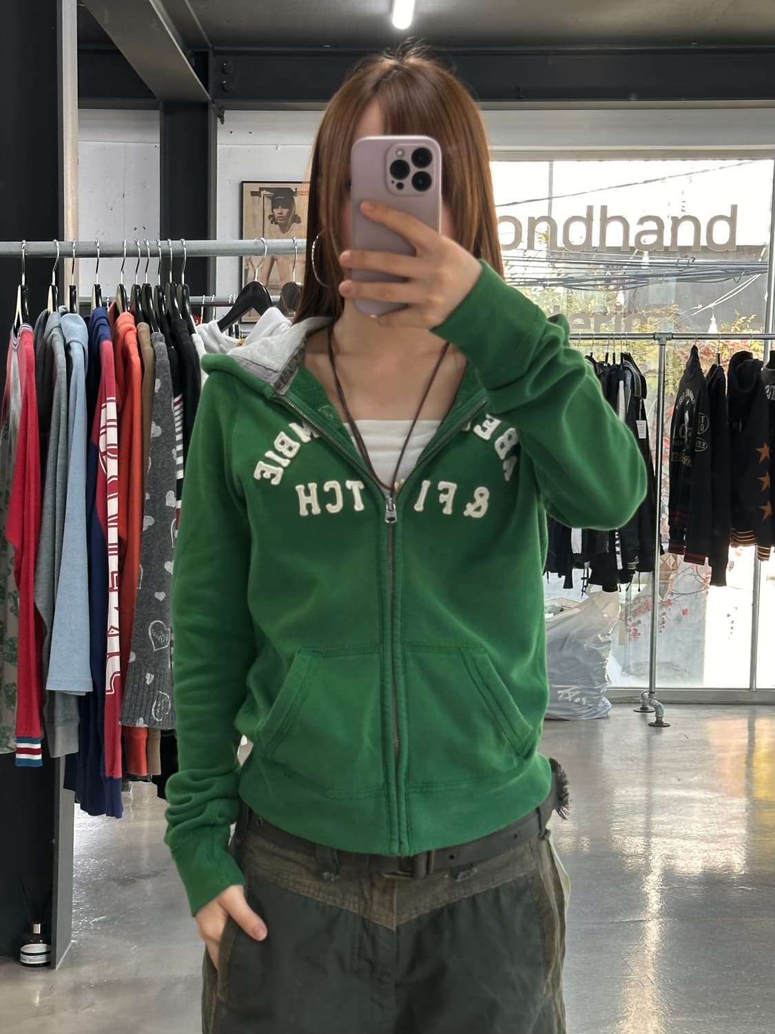 아베크롬비 후드집업 그린 상품이미지1