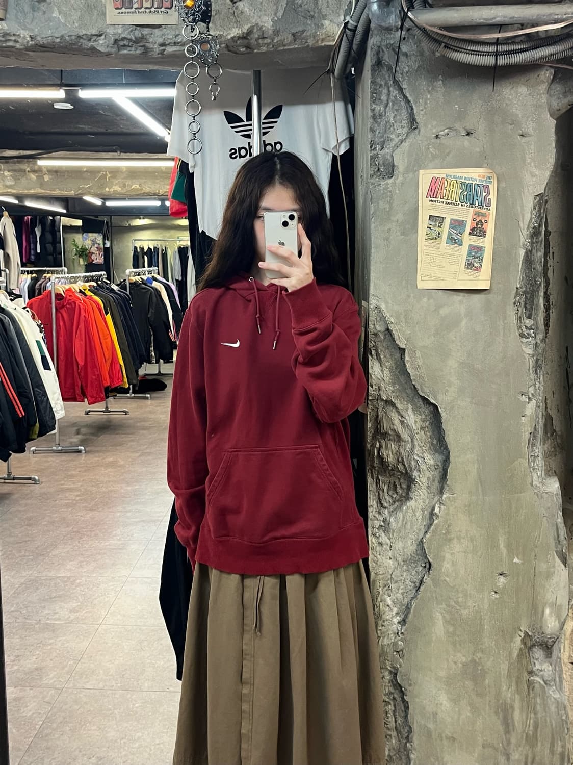 나이키 후드티 버건디 XL #csz2049 상품이미지2