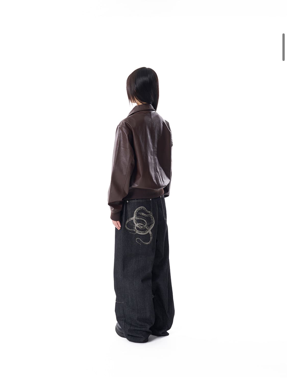 아캄 Snake Printed Denim Pants (Black) 상품이미지2