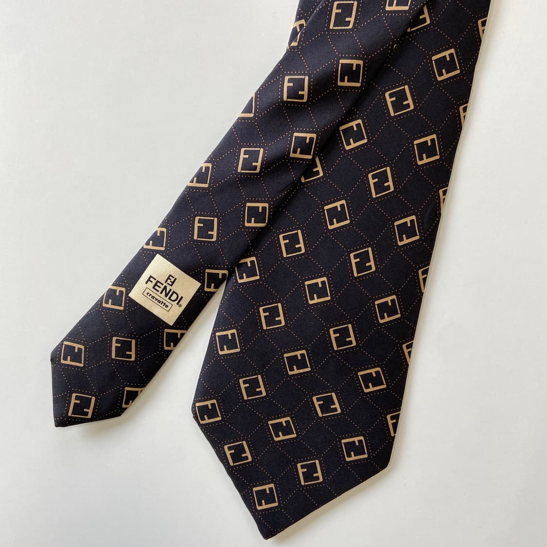 펜디 (FENDI) FF 모노그램 정품 명품 블랙넥타이 상품이미지3