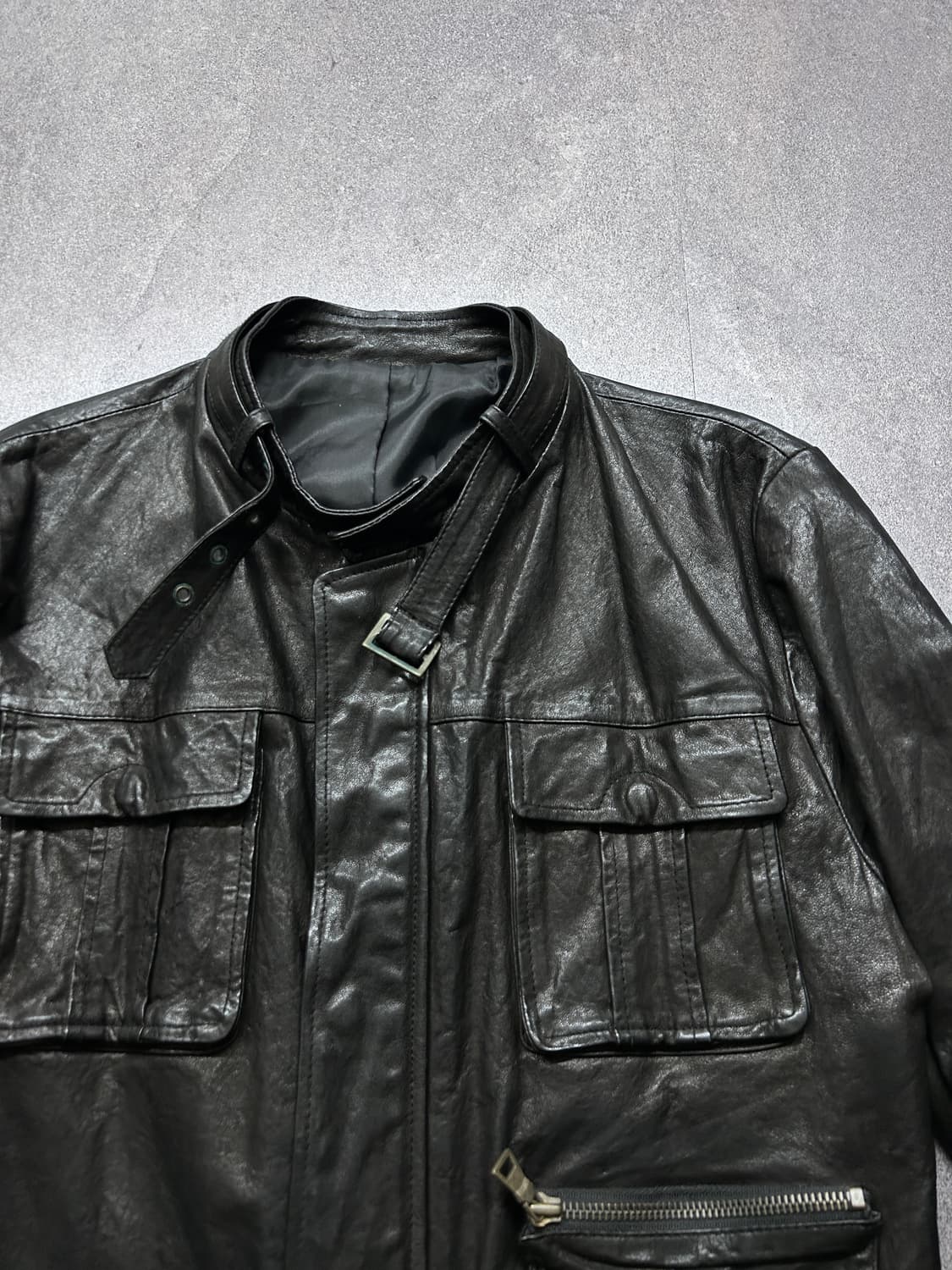 멀티 포켓 이탈리안 램스킨 레더 자켓 상품이미지5