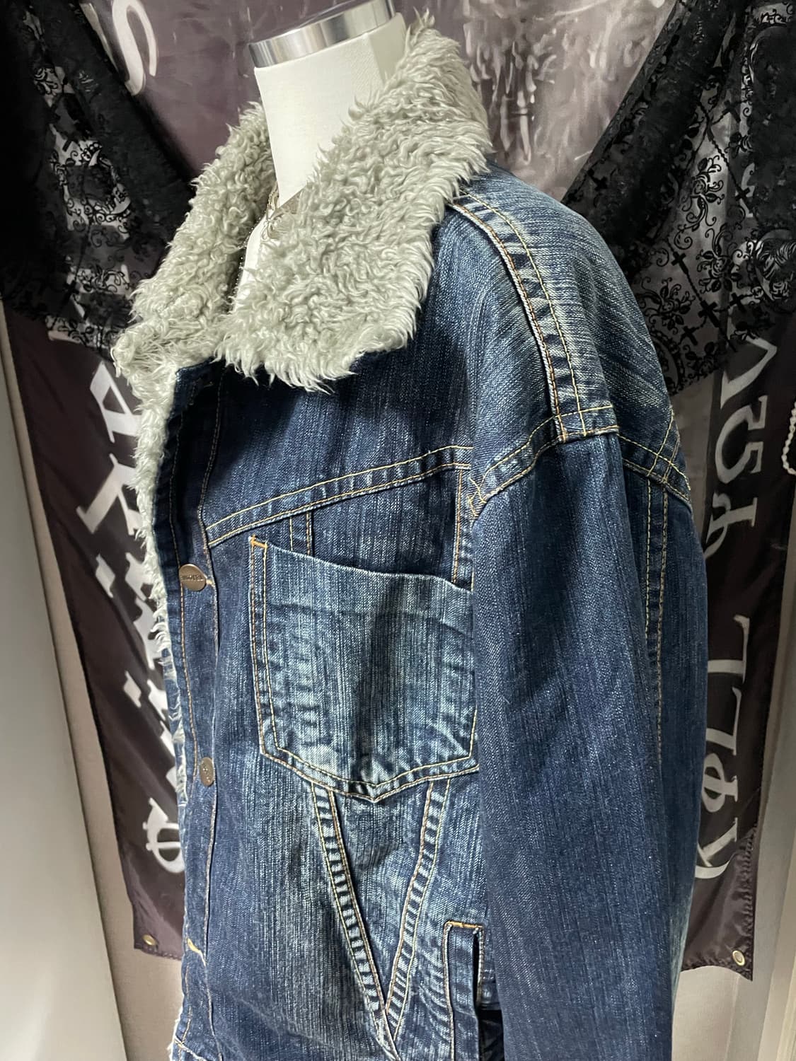 00s 2010 빈티지 워싱데님 쉐르파 청자켓 유니섹스코르티스트루릴리젼 상품이미지4