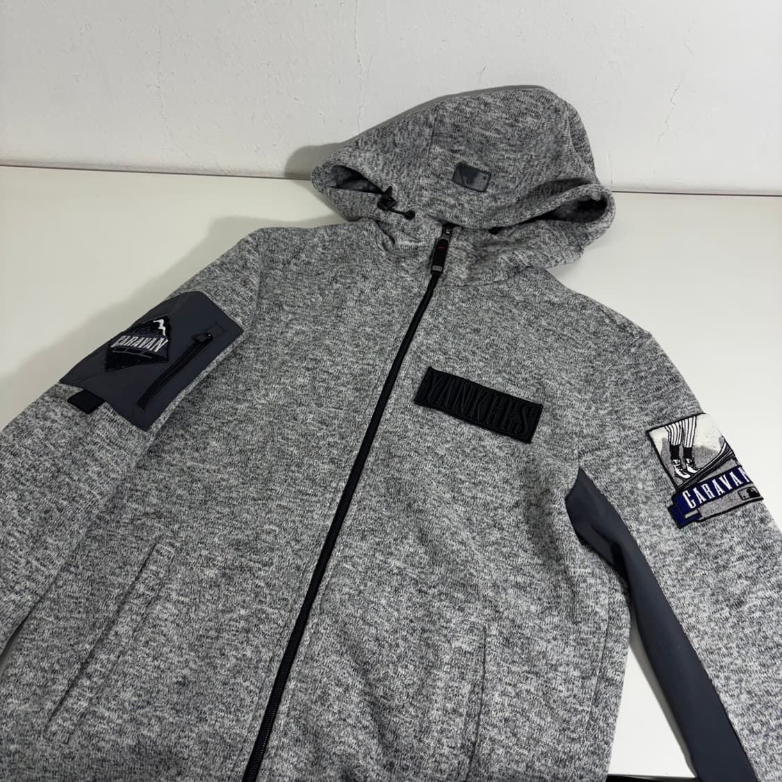 S 95 MLB 나염그레이 기모 후드 플리스자켓 남여공용 상품이미지1