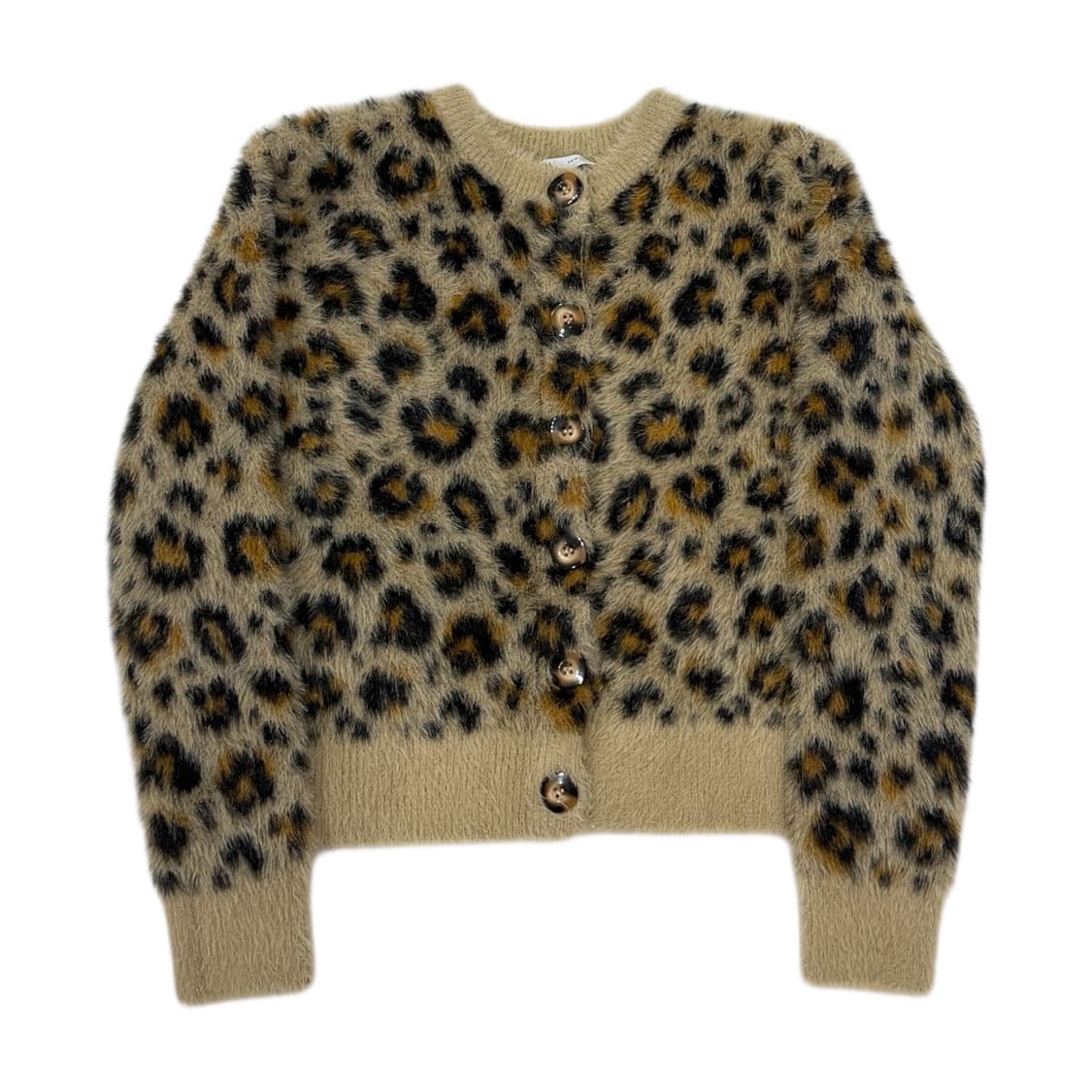 ZARA 자라 레오파드 호피 부클 가디건 브라운 M 상품이미지1