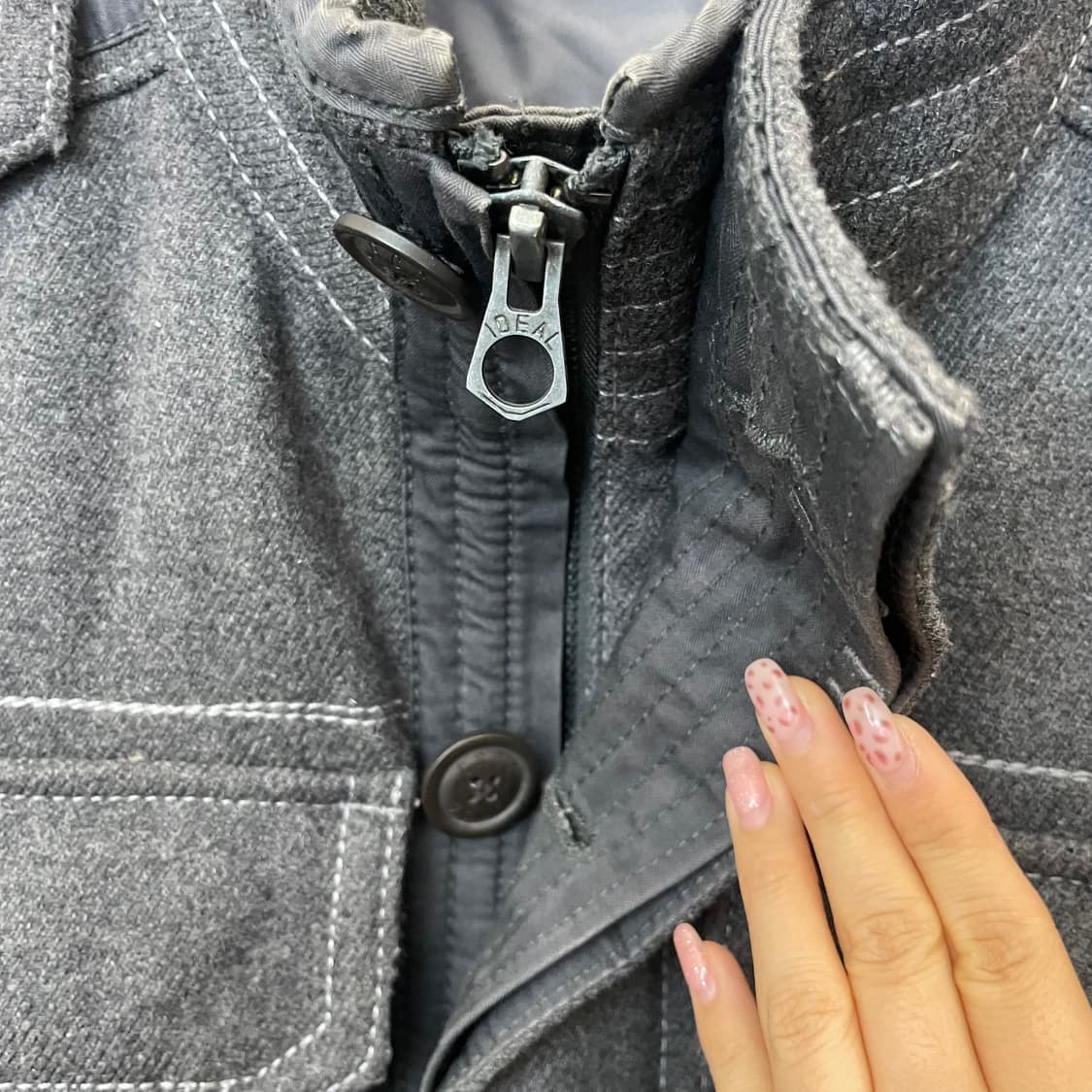 빈티지 그레이 헤비 울 자켓 S 상품이미지4