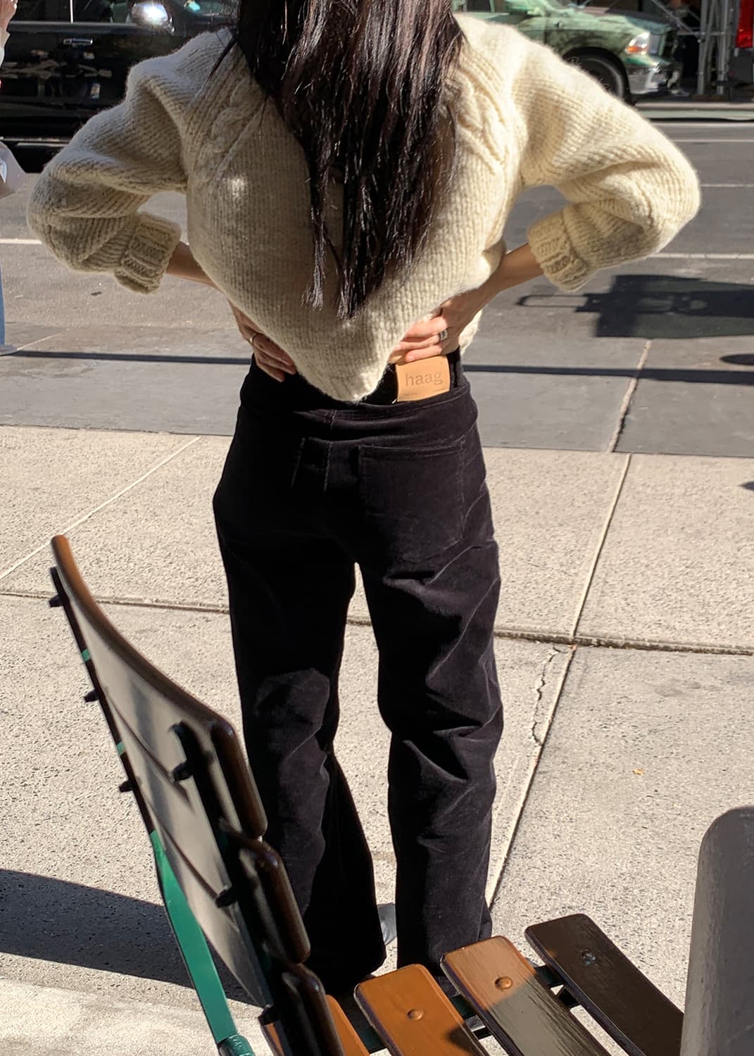 헤이그 코듀로이 팬츠 바지 블랙 M haag corduroy pants 상품이미지1