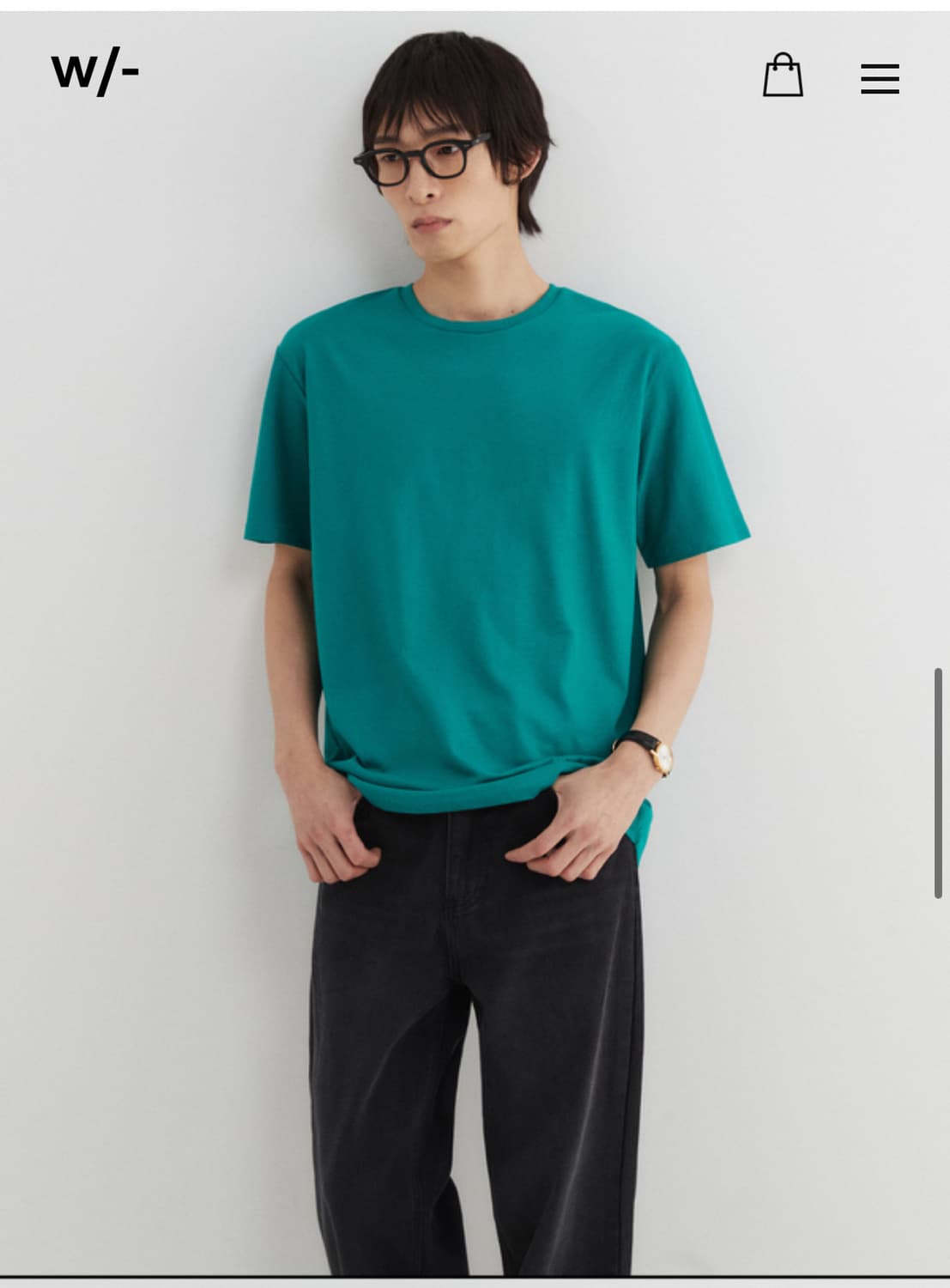 윗 레귤러 라운드 티셔츠 (그린) 상품이미지1