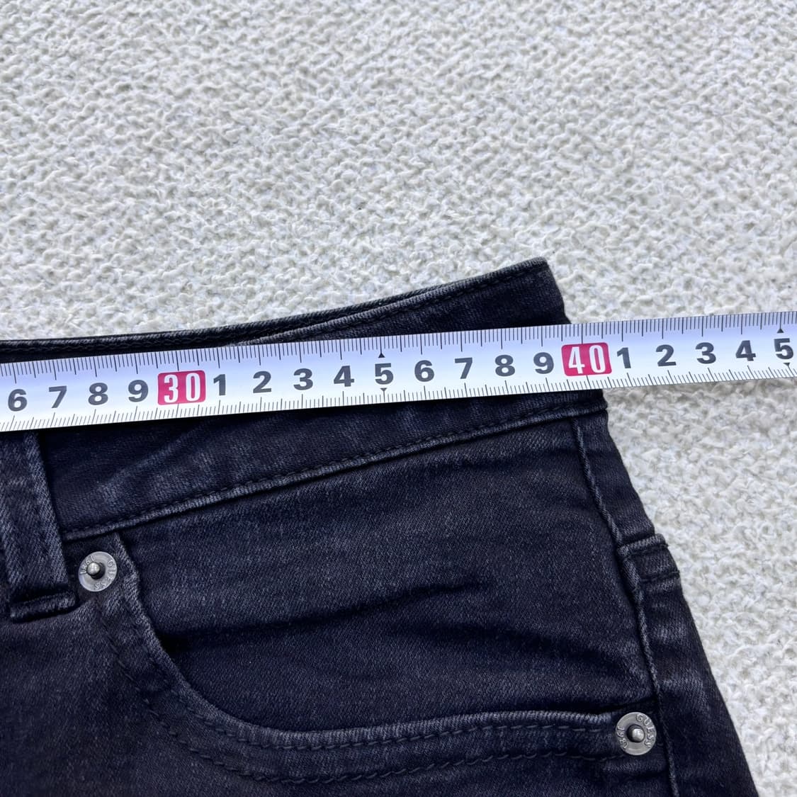 76(30) 게스 흑청 일자핏 데님 팬츠 0428E 상품이미지5