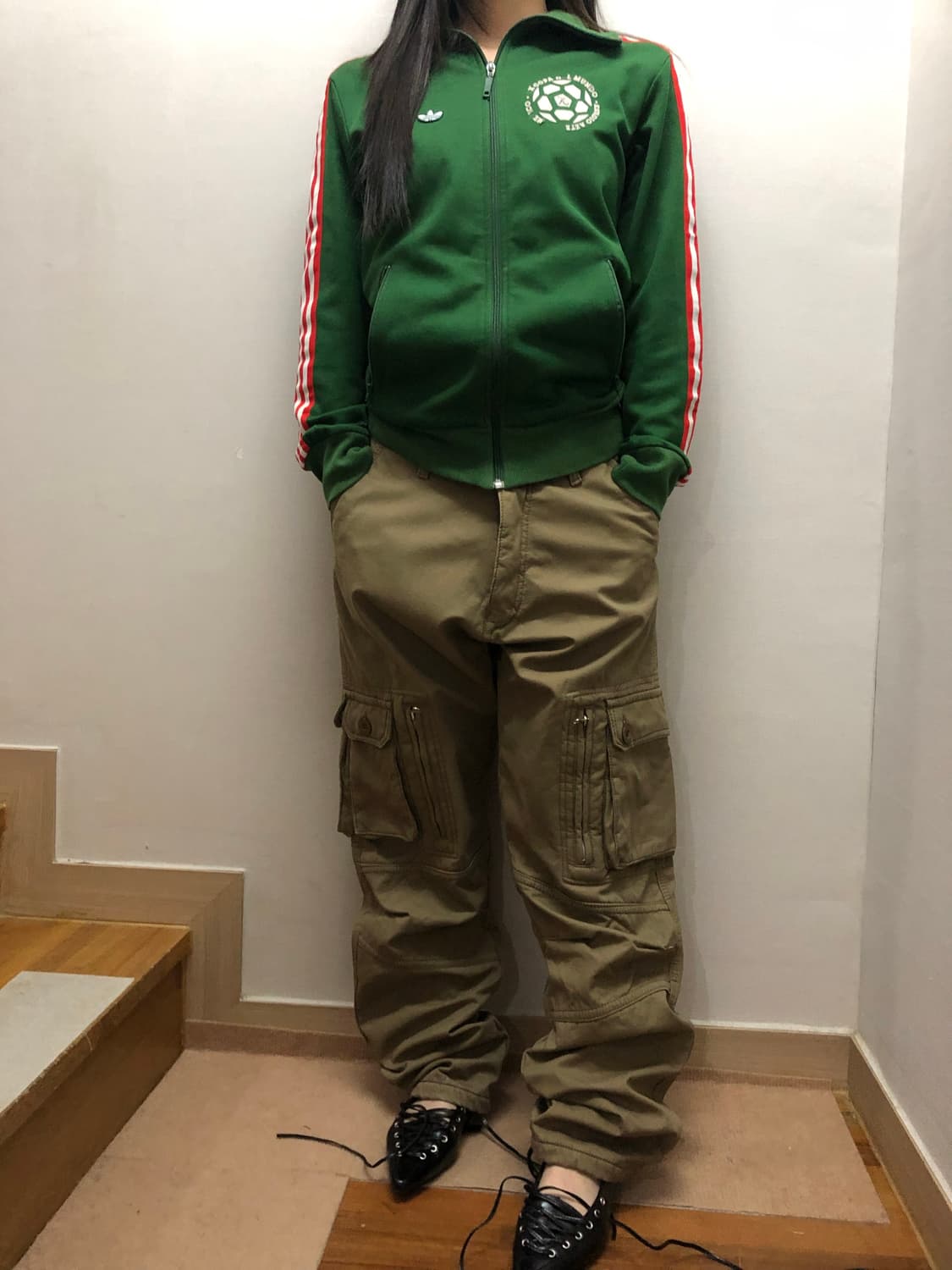 빈티지 베이지 코튼 카고 팬츠 상품이미지4