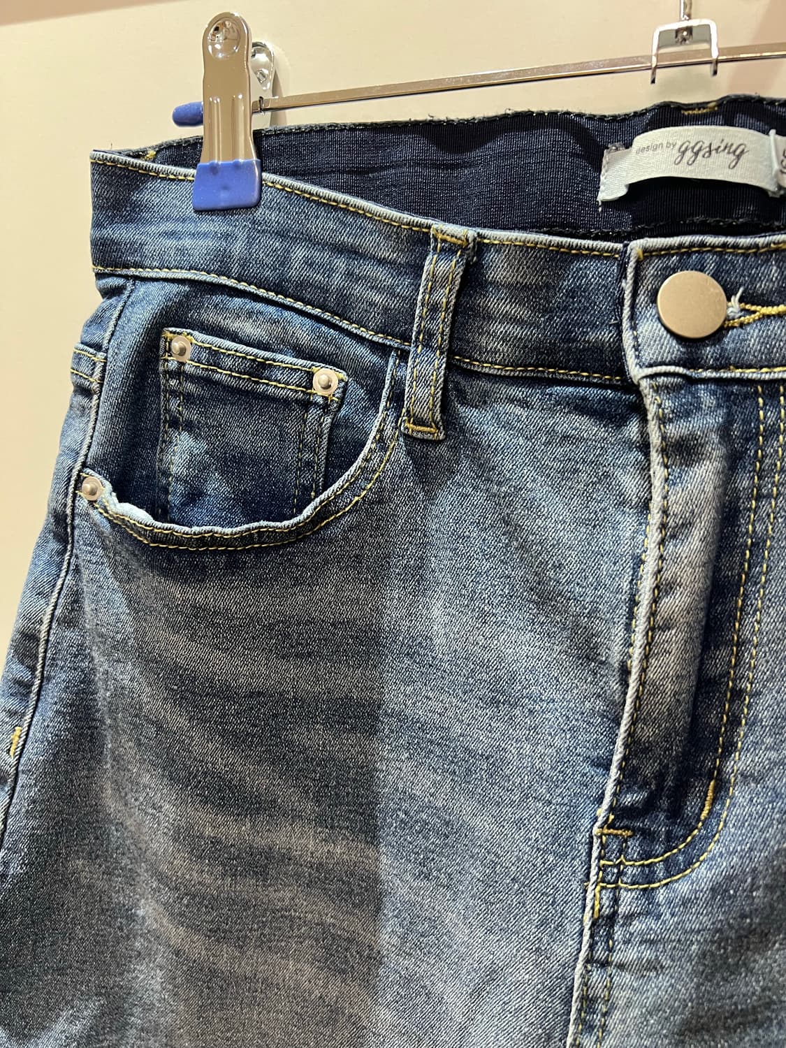 고고싱 자체제작 하이웨이스트 일자핏 완전스판 청바지 상품이미지4