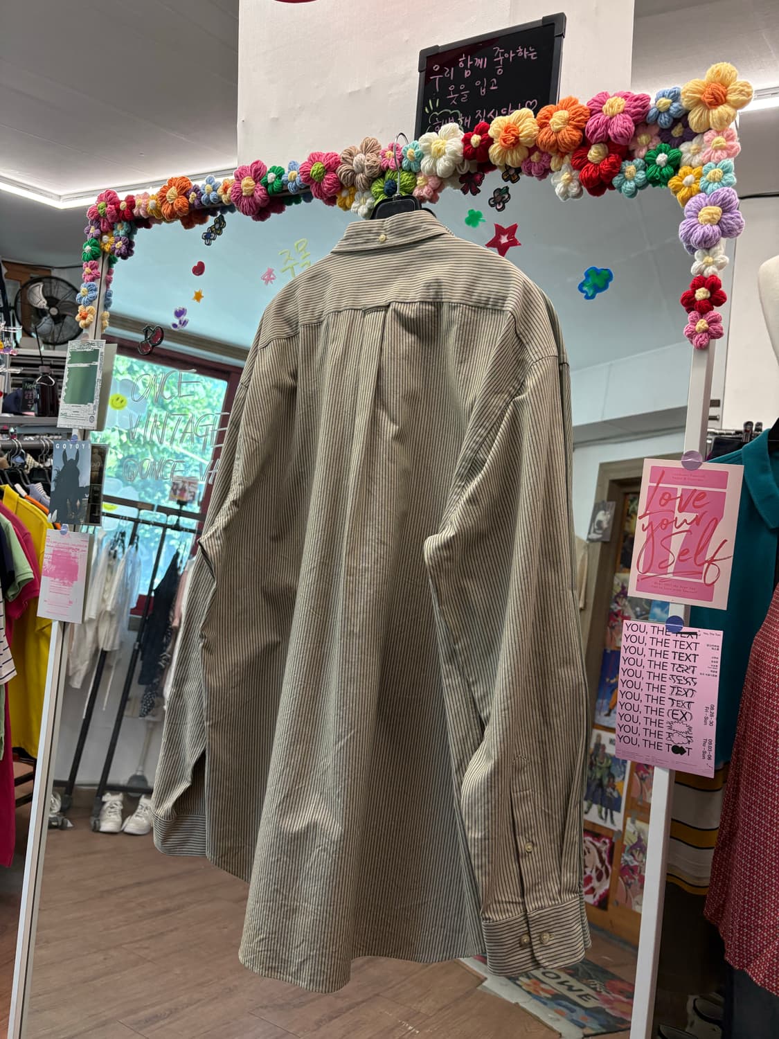 USA 빈티지 긴팔 스트라이프 셔츠 XL 상품이미지5