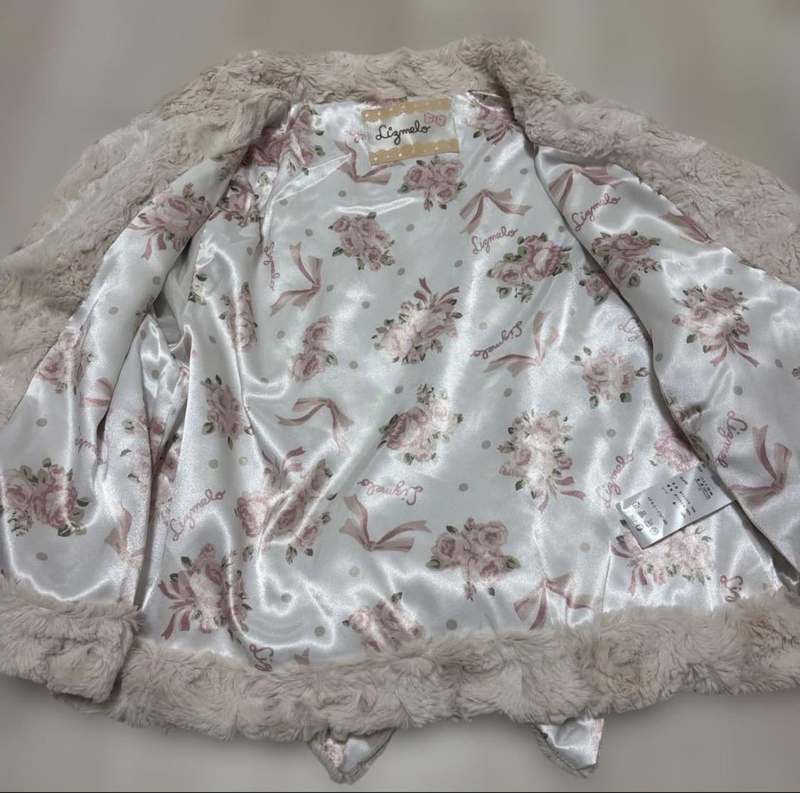 리즈리사 리즈멜로 백리본 핑크 퍼자켓  상품이미지6