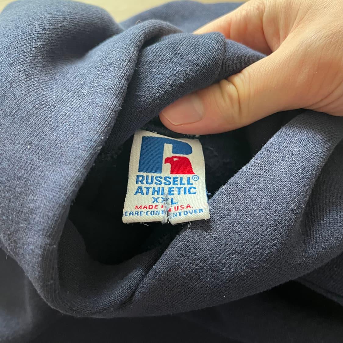 [2XL] 90s 빈티지 러셀 스웻 후드 네이비 상품이미지2