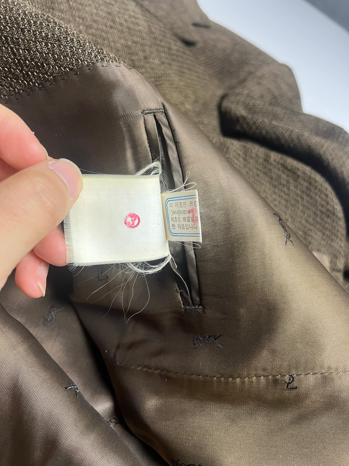 입생로랑 00s 브라운 트위드 클래식 블레이저 상품이미지3