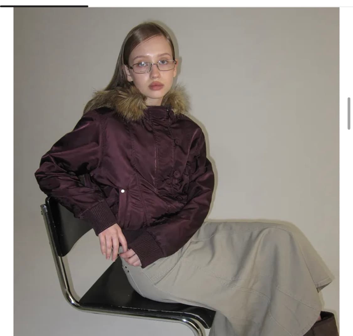 블랙업 포닐 퍼트리밍 후드 점퍼 퍼 점퍼 상품이미지1