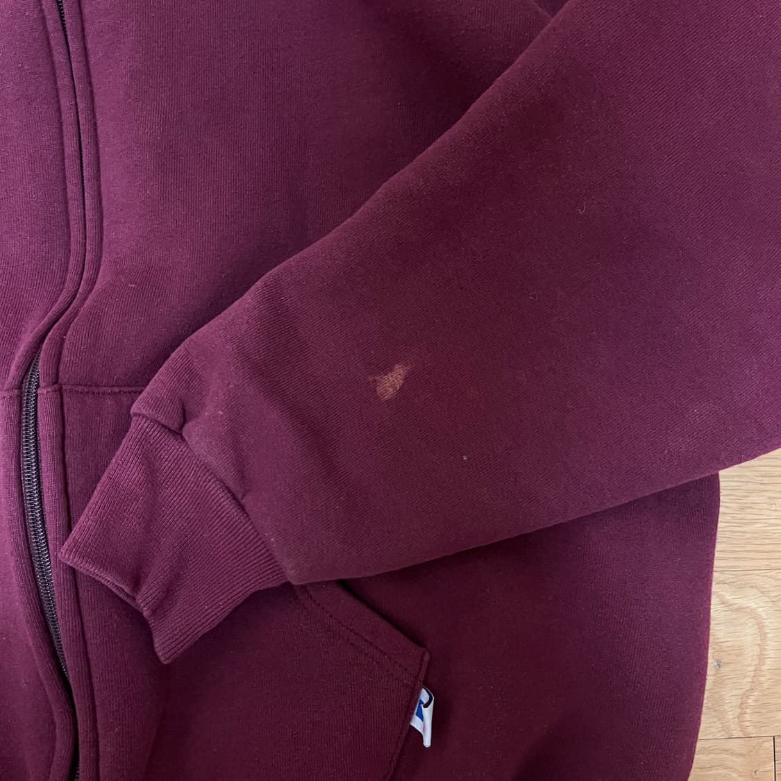 [XL] 90s 빈티지 러셀 후드집업 버건디 상품이미지5